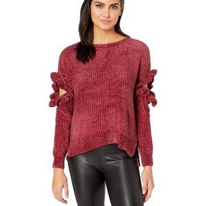 Romeo + Juliet Couture Red Ruffle Sleeve Sweater M NWT